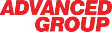 logo of the advanced group in red