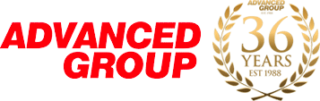 Logo of the Advanced Group which celebrates its 36 years in business