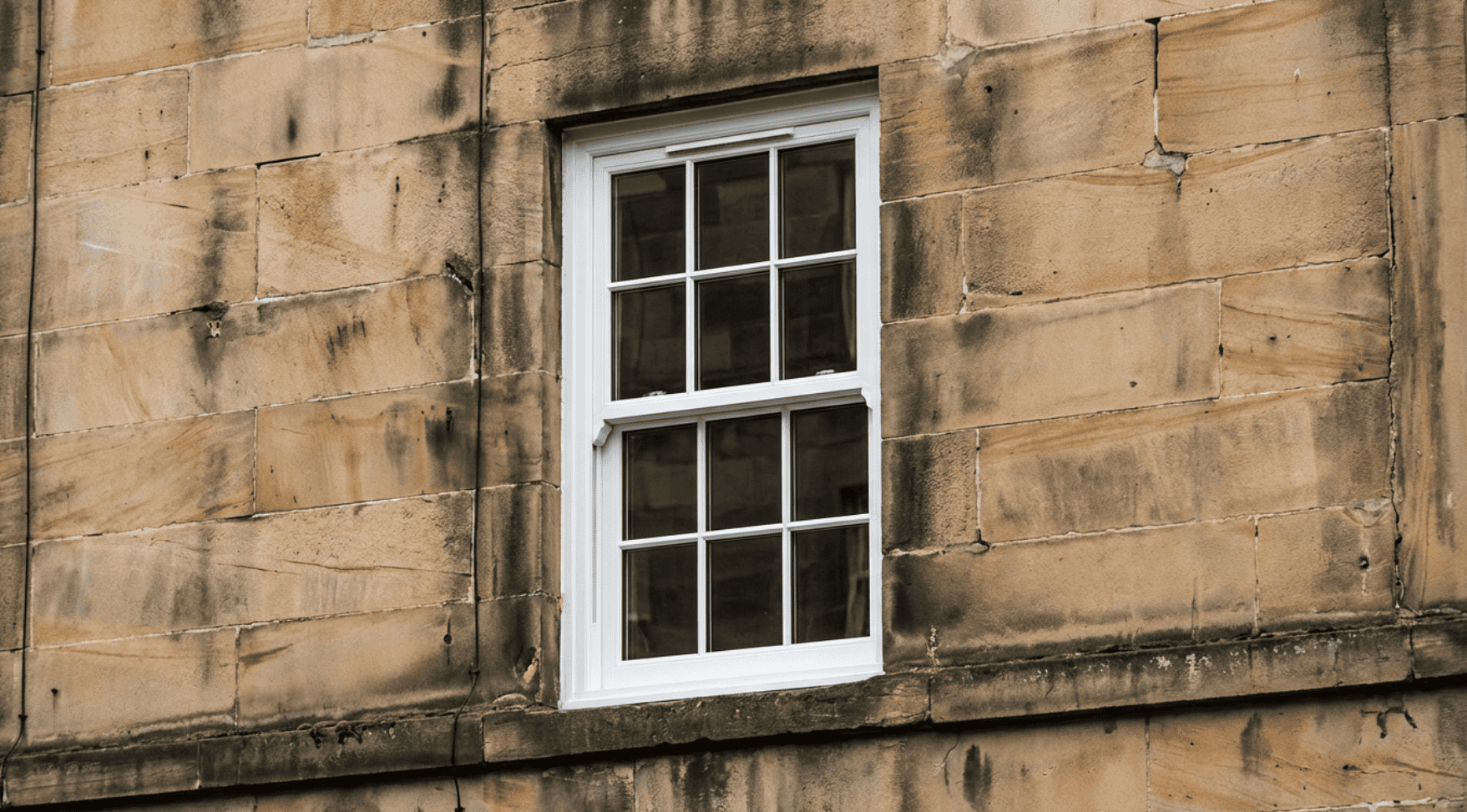 uPVC sliding sash window - double glazing for tenement Glasgow